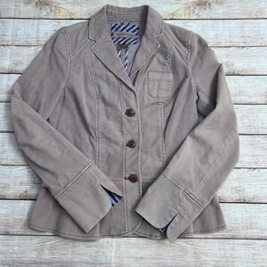 Pilcro and the Letterpress Corduroy Blazer Taupe Peplum Back Size 6